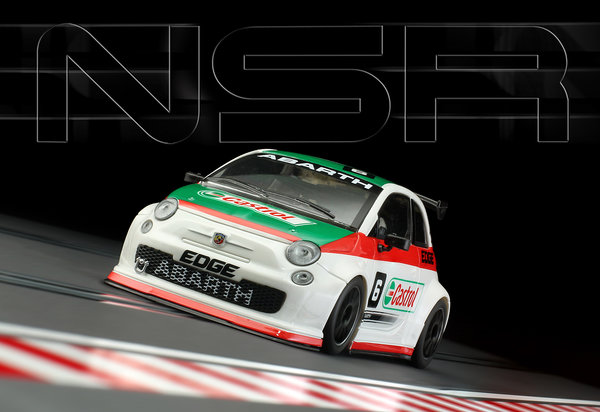 NSR Fiat Abarth 500 Castrol Weiss #6 Slotcar 1:32