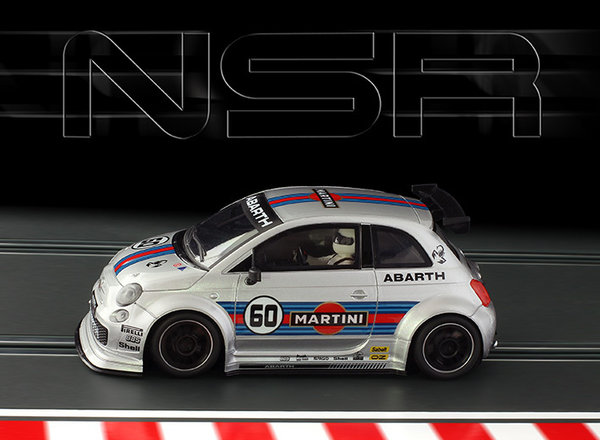 NSR Abarth 500 Martini silver #60 Slotcar 1:32